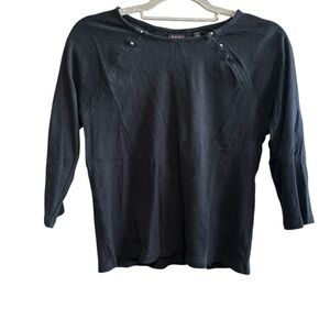 Rafaella Black Long Sleeve Top